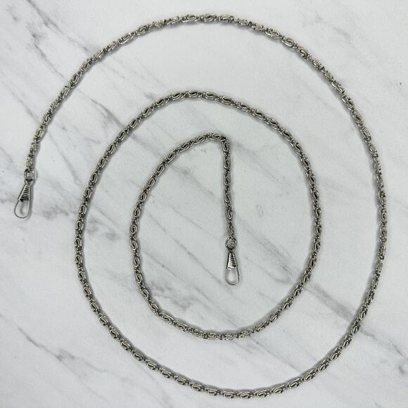 Silver Tone Swirl Chain Purse Strap 47" Crossbody Bag Replacement ✨ - Picture 1 of 13